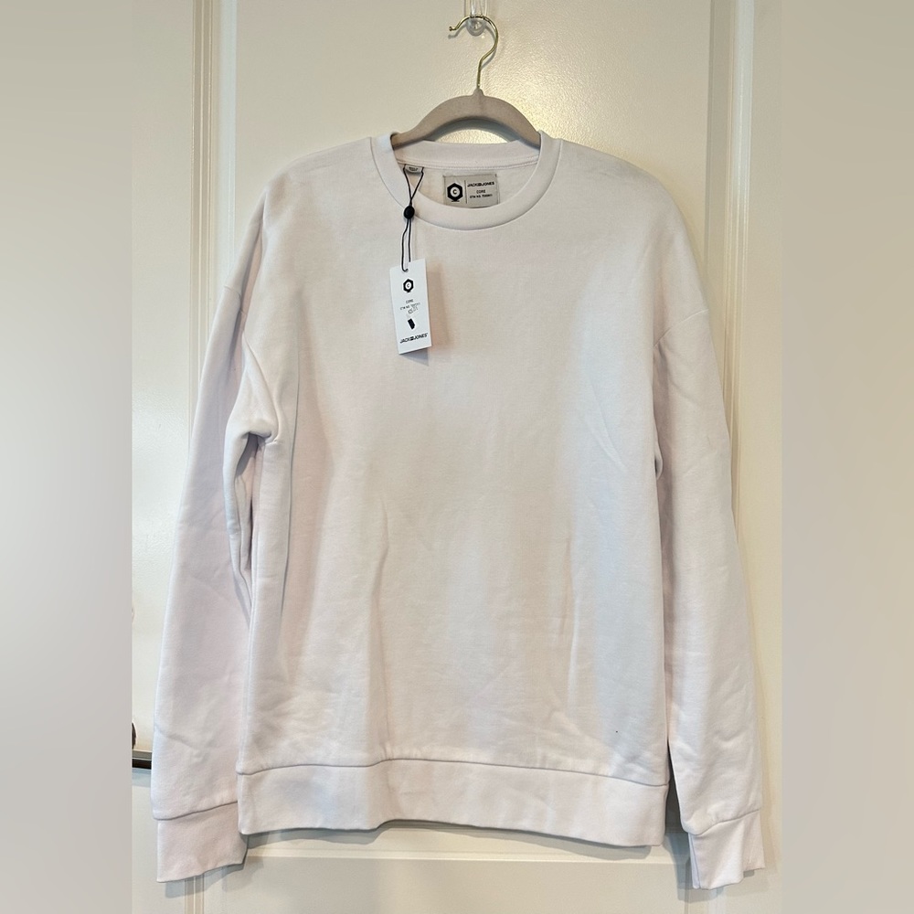 Jack & Jones Core Men's Fleece Sweatshirt Medium Pullover White NAVIG4TION
